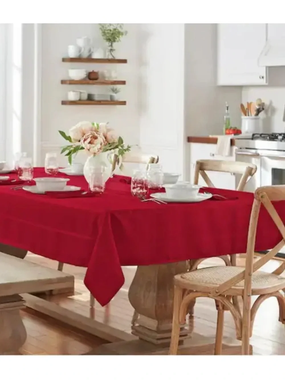 Classic Red Tablecloth for Home Dining